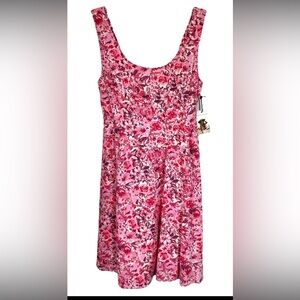 NWT Sincerely Jules Pink Linen Blend Floral Dress - Size Large